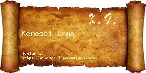 Kenesei Irma névjegykártya